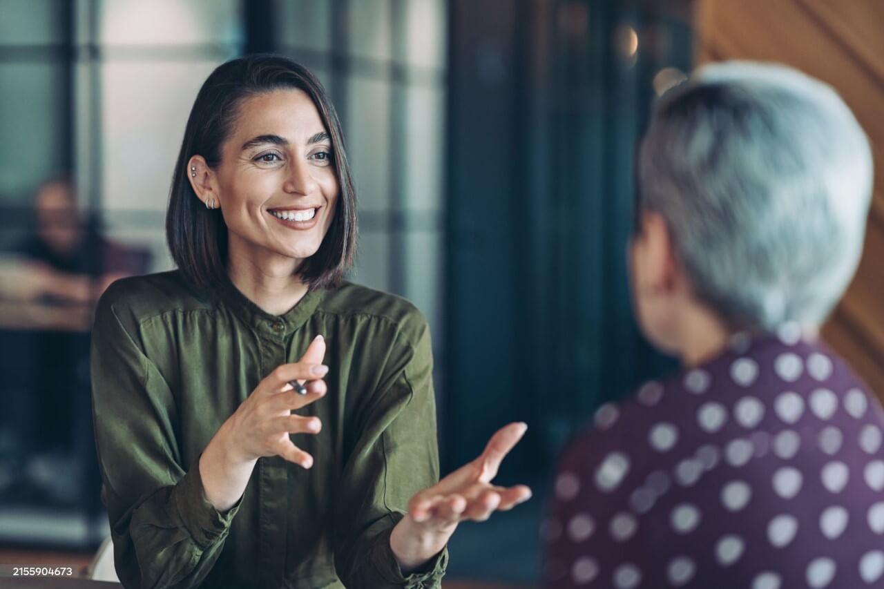 Two businesswomen having a meeting